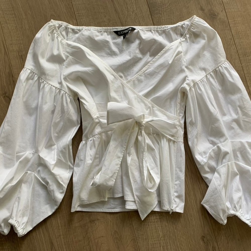 Express White Blouse, Size Small - Picture 2 of 2